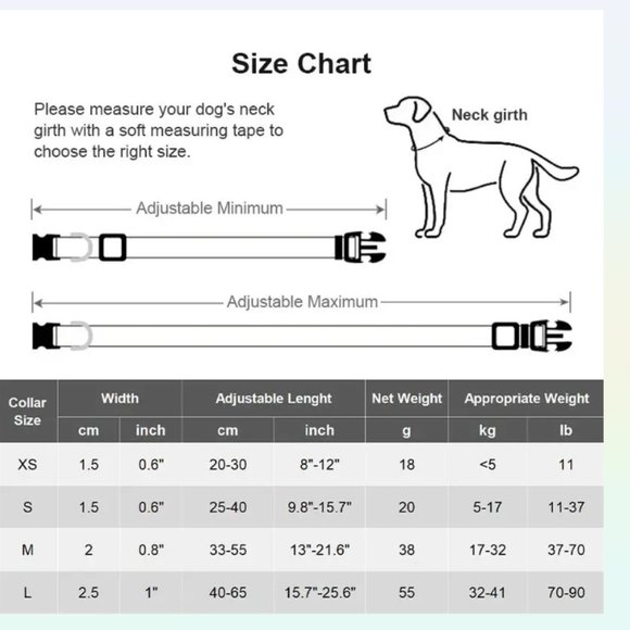 NWT Nylon collar bright and colorful  M- 13-21" - Picture 2 of 3